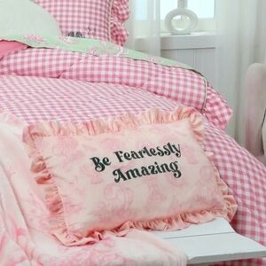 Wicked For Good x Katie Kime 'Be Fearlessly Amazing' Rectangle Throw Pillow Pink